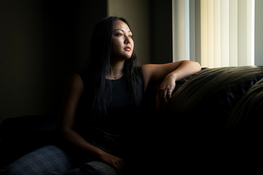 caption: Kathleena Ly was encouraged to apply for a Washington State Patrol trooper job in 2019, but was denied after the agency's psychology evaluation. She said the process left her feeling culturally "out of place." (Bettina Hansen / The Seattle Times)Friday August 27, 2021 in Kent.