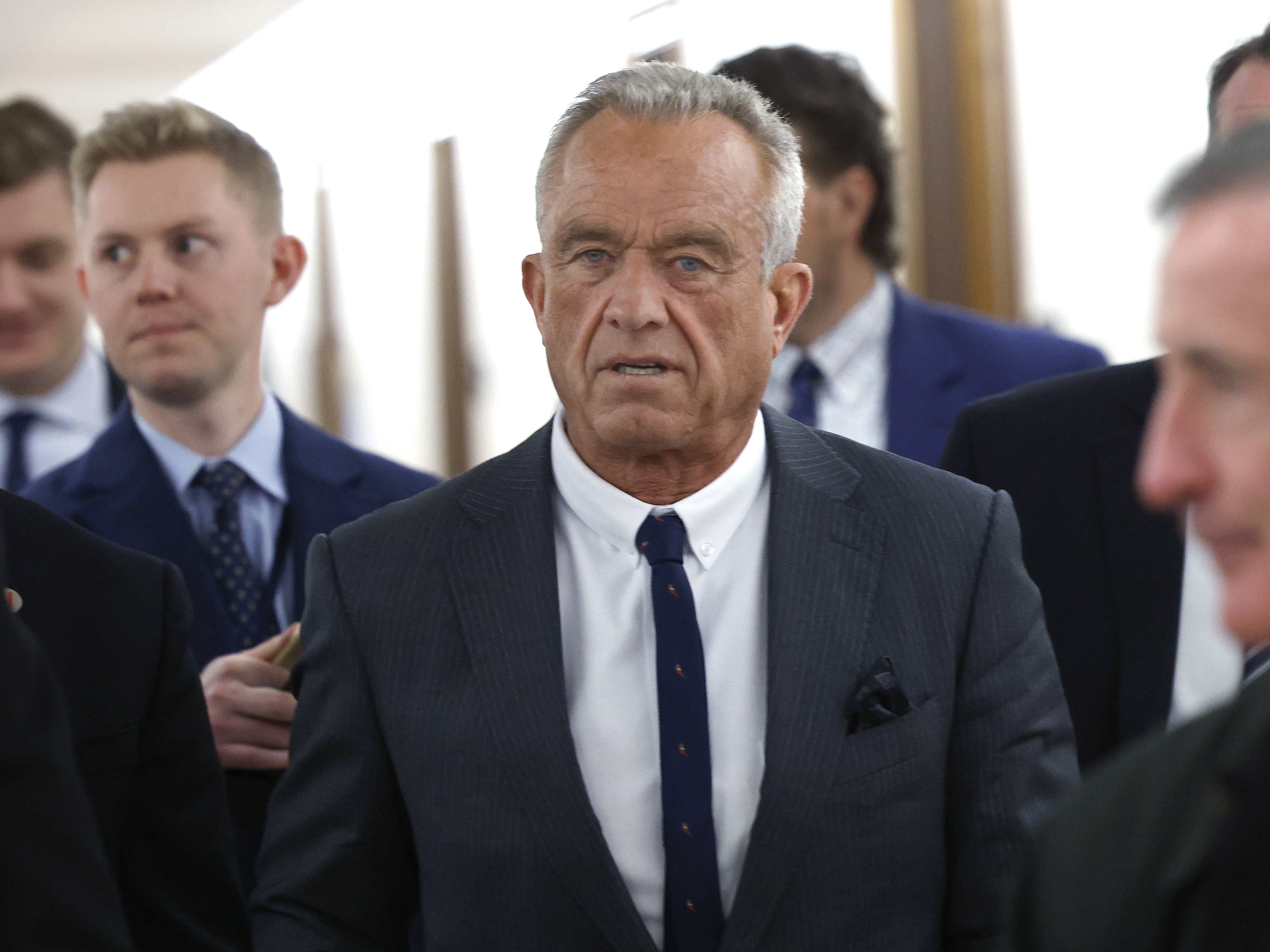 caption: Robert F. Kennedy Jr., President Trump's nominee to be Secretary of Health and Human Services, was on Capitol Hill in early January to meet with senators.