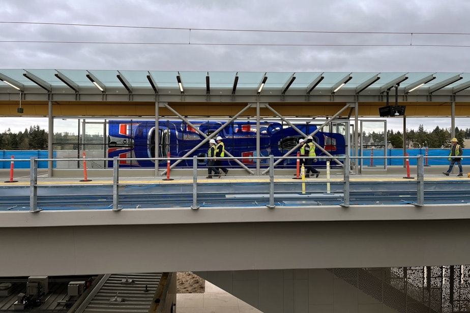 caption: A new Sound Transit station serving Lynnwood will open on Aug. 30.