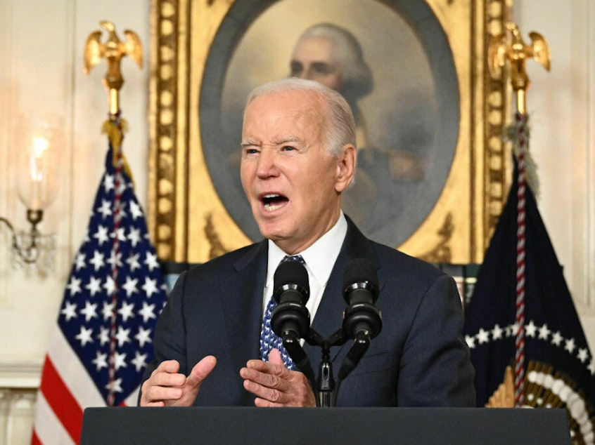 caption: President Biden defended his handling of classified documents and his mental acuity in a fiery news conference Thursday evening at the White House.