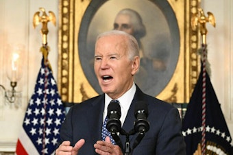 caption: President Biden defended his handling of classified documents and his mental acuity in a fiery news conference Thursday evening at the White House.