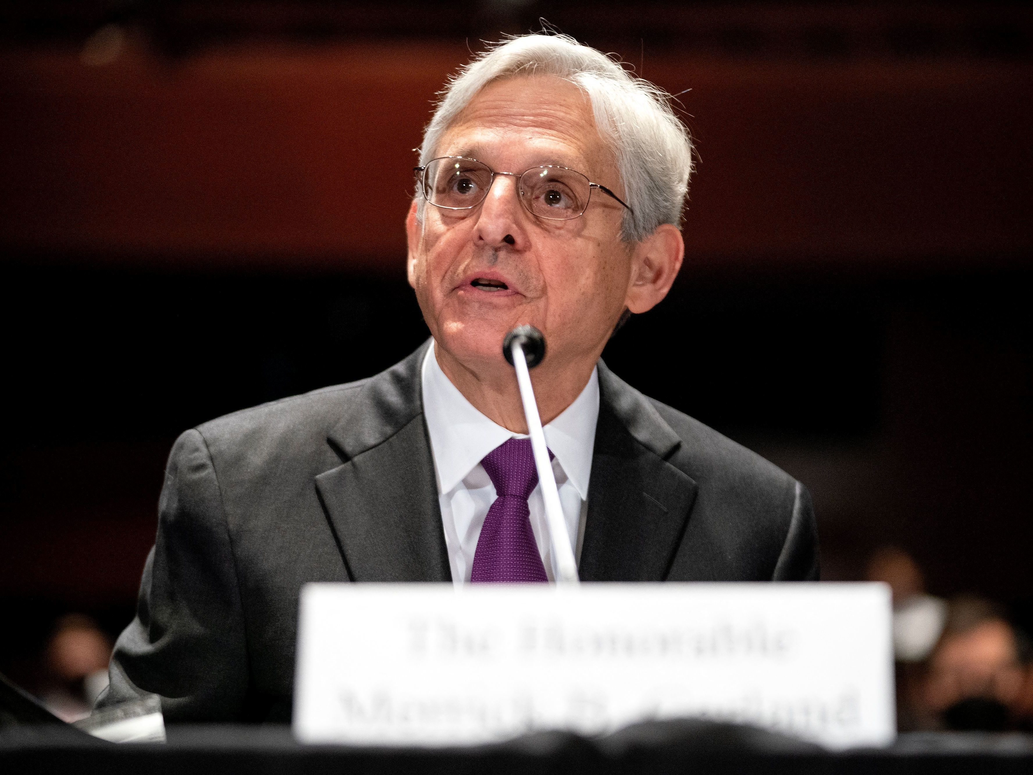 caption: Attorney General Merrick Garland told the House Judiciary Committee that "the Department of Justice has a long-standing policy of not commenting on investigations."