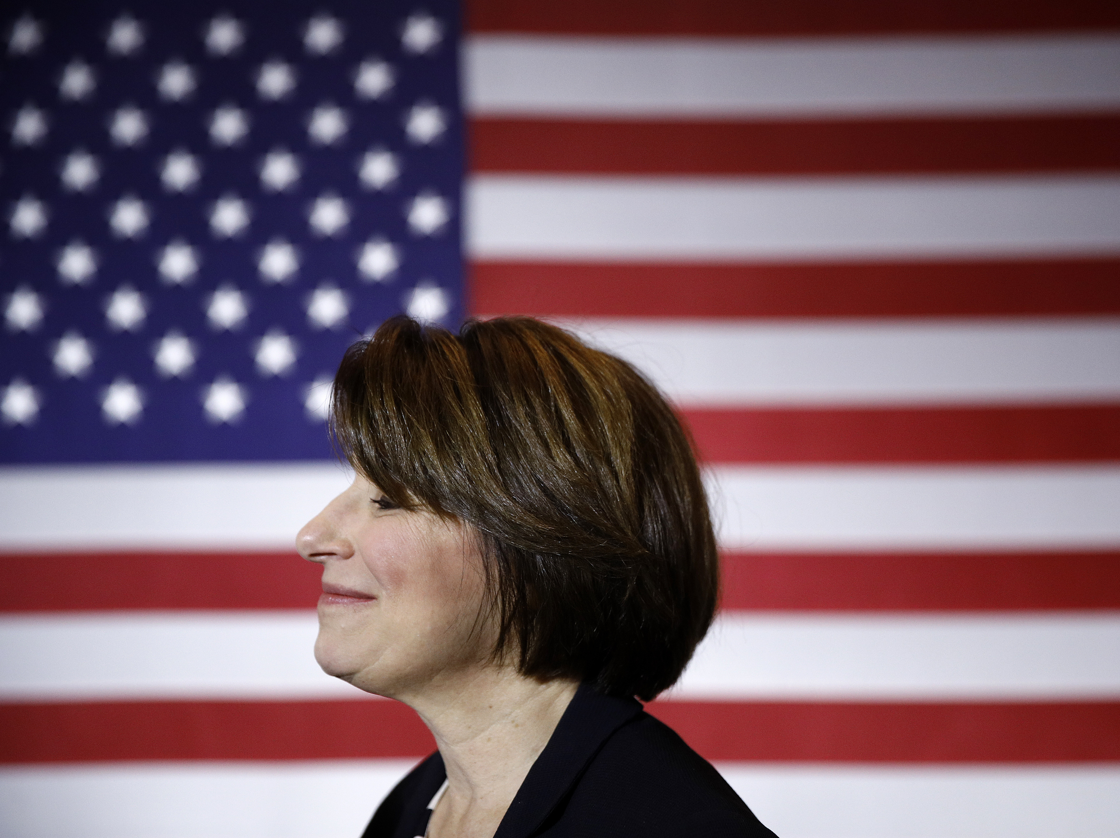 caption: Sen. Amy Klobuchar, D-Minn., at a campaign event in Cedar Rapids, Iowa. She has ended her presidential bid.