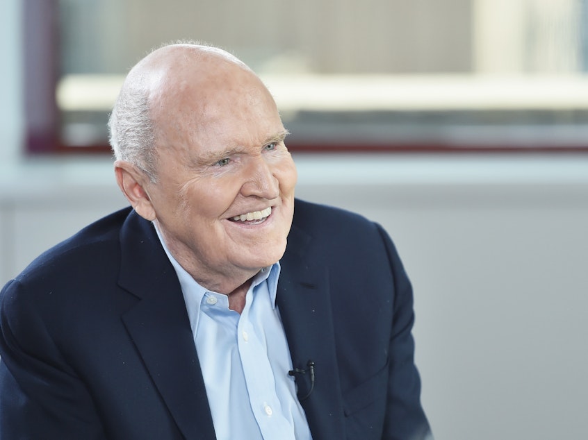 caption: Jack Welch served as General Electric's chief executive from 1981-2001. During his reign, the company's market value skyrocketed to $410 billion from $12 billion.