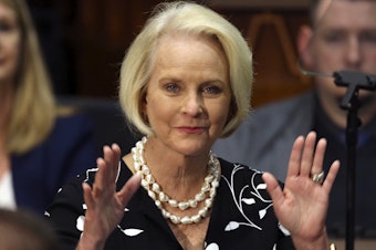 caption: Arizona Republicans voted Saturday to censure Cindy McCain, widow of late Arizona Sen. John McCain, and two prominent GOP officials who have found themselves in disagreement with former President Donald Trump.