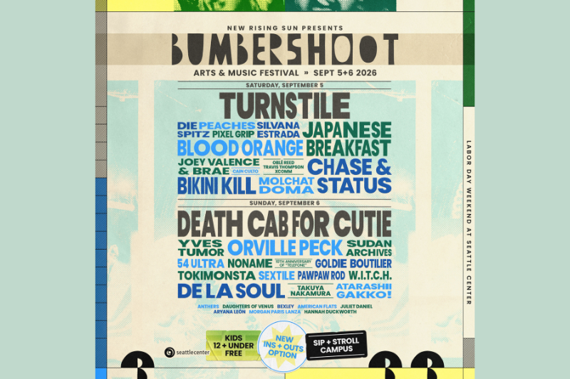 caption: The poster for Bumbershoot 2026 at Seattle Center.