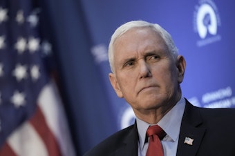 caption: Former Vice President Mike Pence, seen in November, said on Friday that former President Donald Trump is "wrong" that he could have changed the results of the 2020 election.