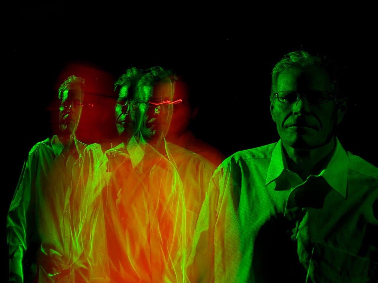 caption: 4Culture Executive Director Jim Kelly inside the light and sound installation Hidden Spaces in 2007. 