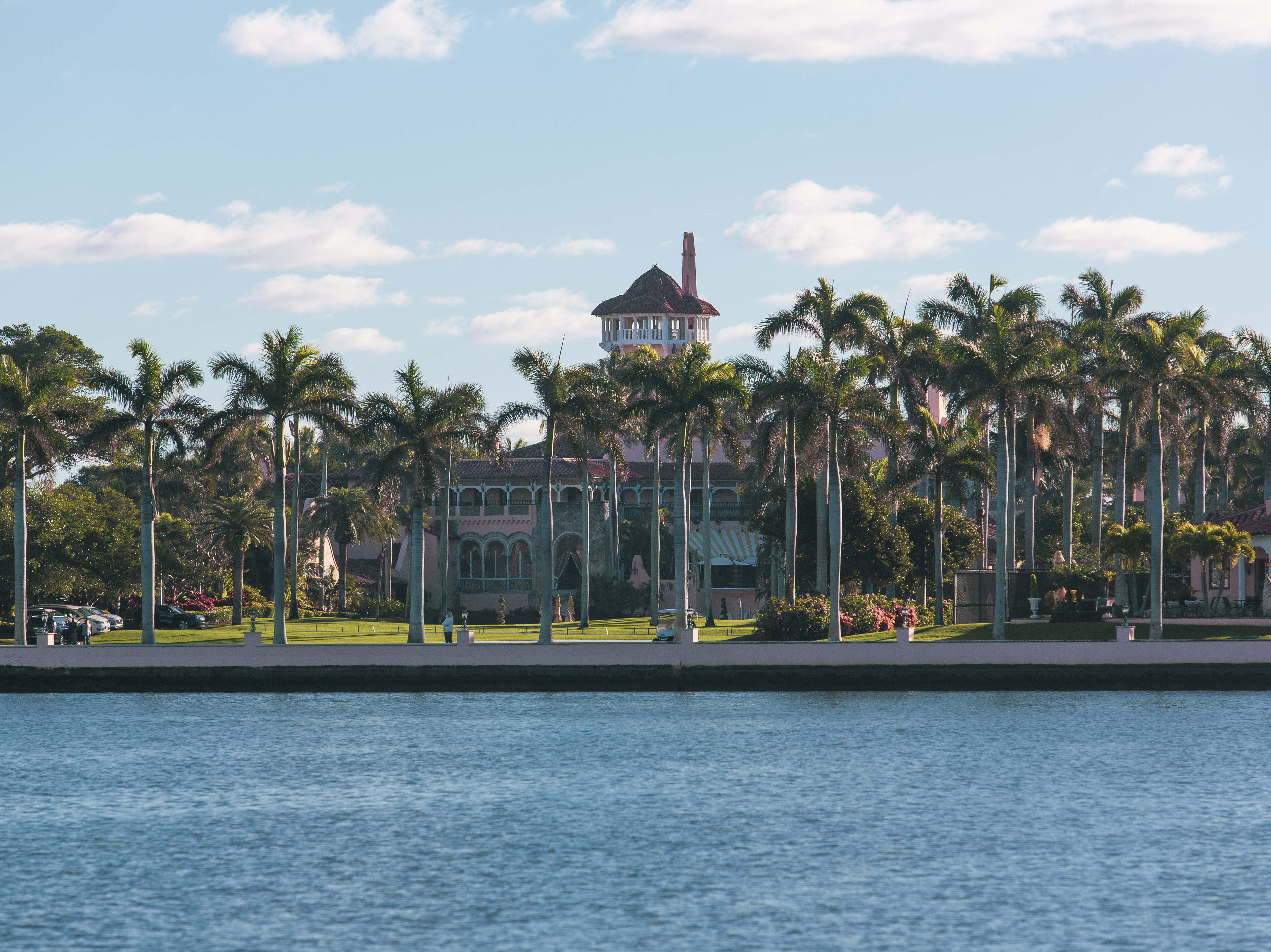 caption: Mar-A-Lago in Palm Beach, Fla., shown last month. Former President Donald Trump hopes to live at the club full-time.