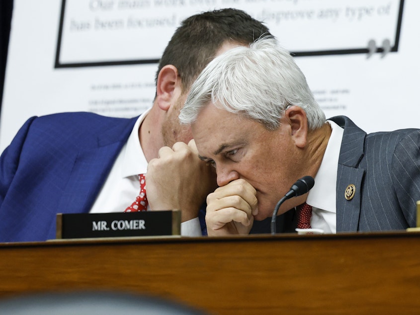 caption: House Oversight Committee Chairman James Comer, R-Ky., plans to hold the first hearing on the impeachment into President Biden next week.