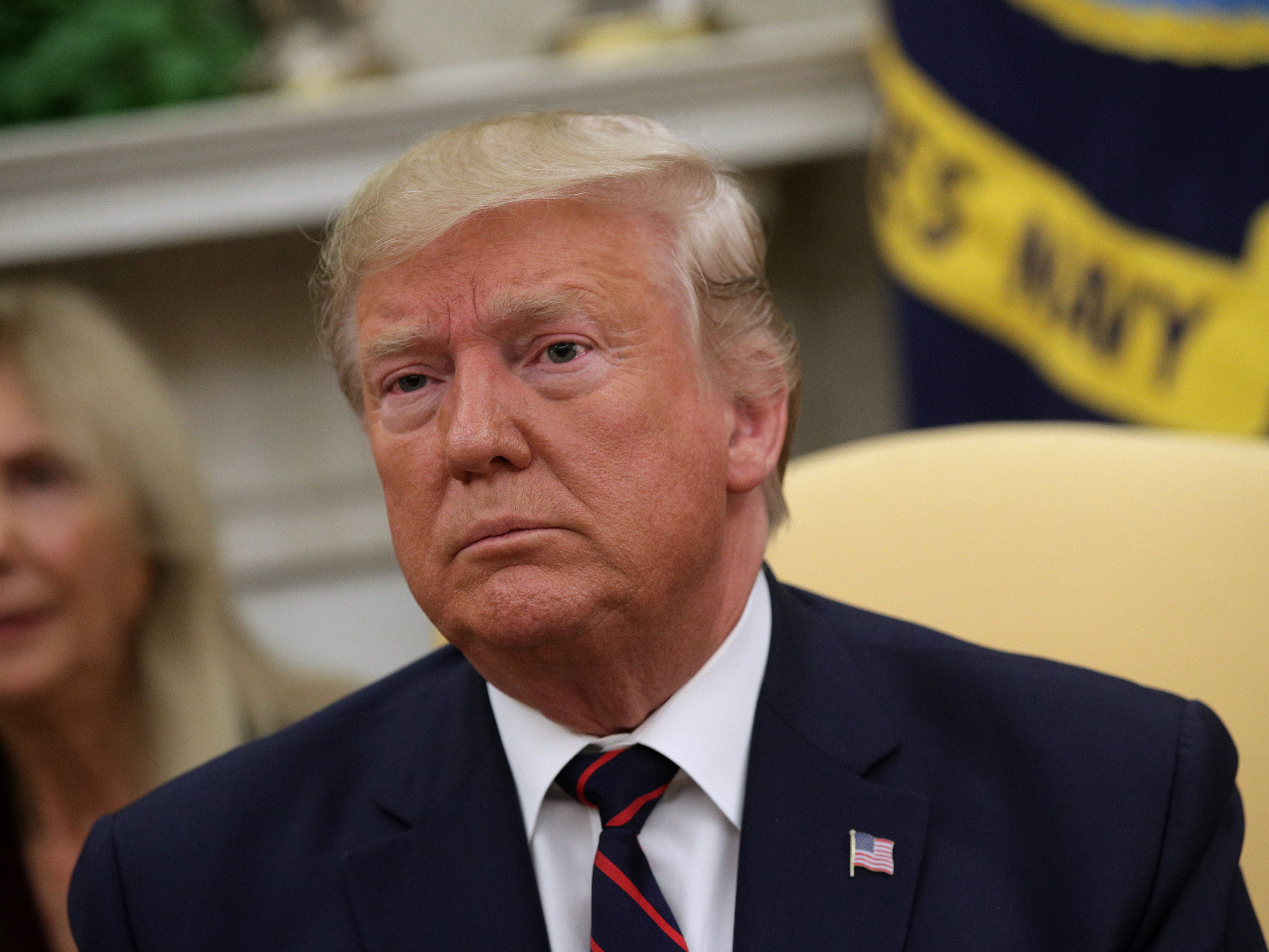 caption: President Trump meets with President Sergio Mattarella of Italy in the Oval Office on Wednesday.