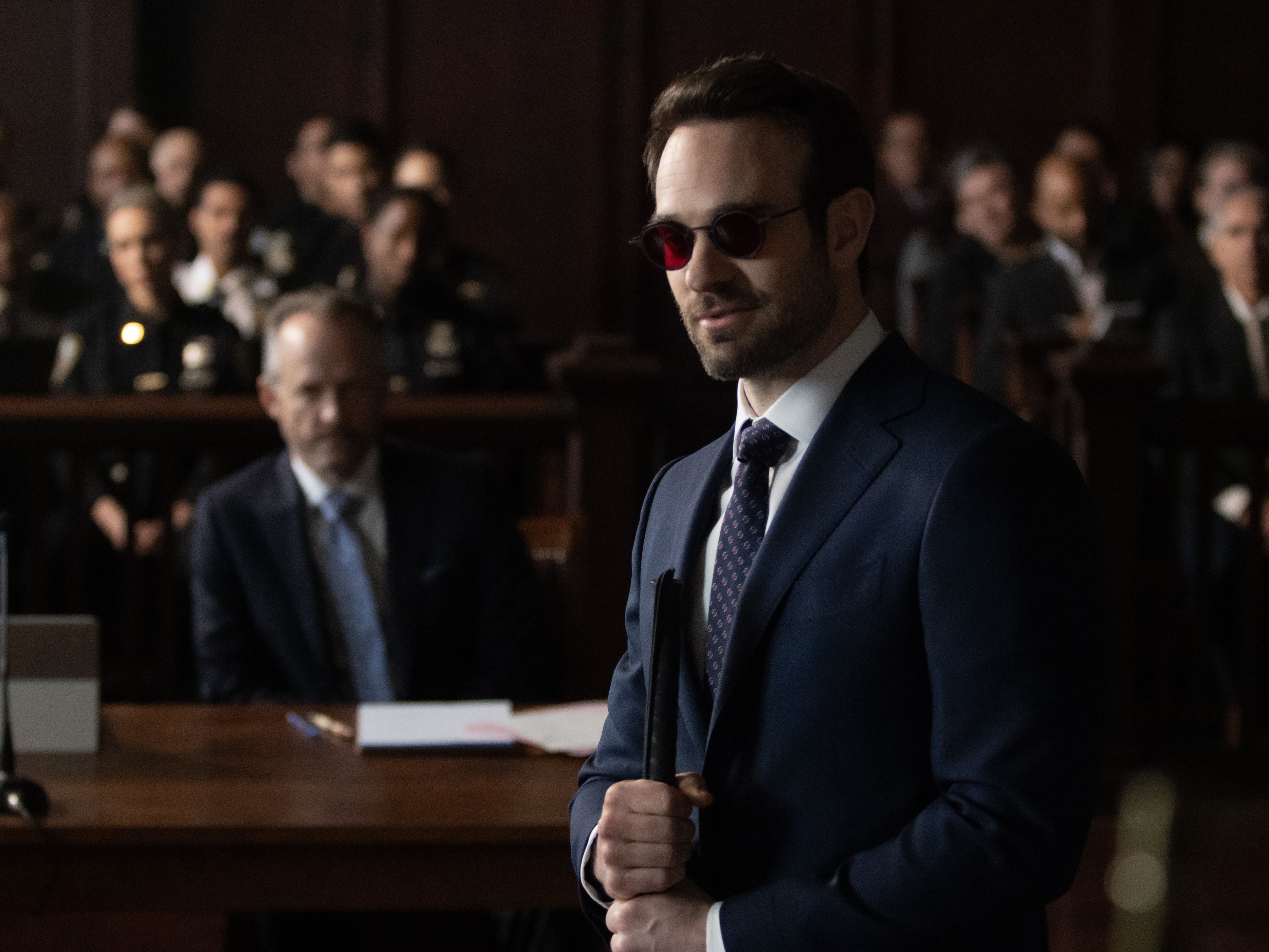 caption: Matt Murdock (Charlie Cox) in <em>Daredevil: Born Again. </em>