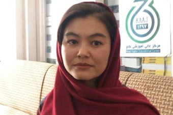 caption: Shamsia Alizada, left school in 2018 after an ISIS suicide bomber struck the academy in Kabul where she was studying. Now she's scored the highest grades on Afghanistan's nation-wide university entrance exams at a time when negotiations with the Taliban threaten the rights of women in the country.