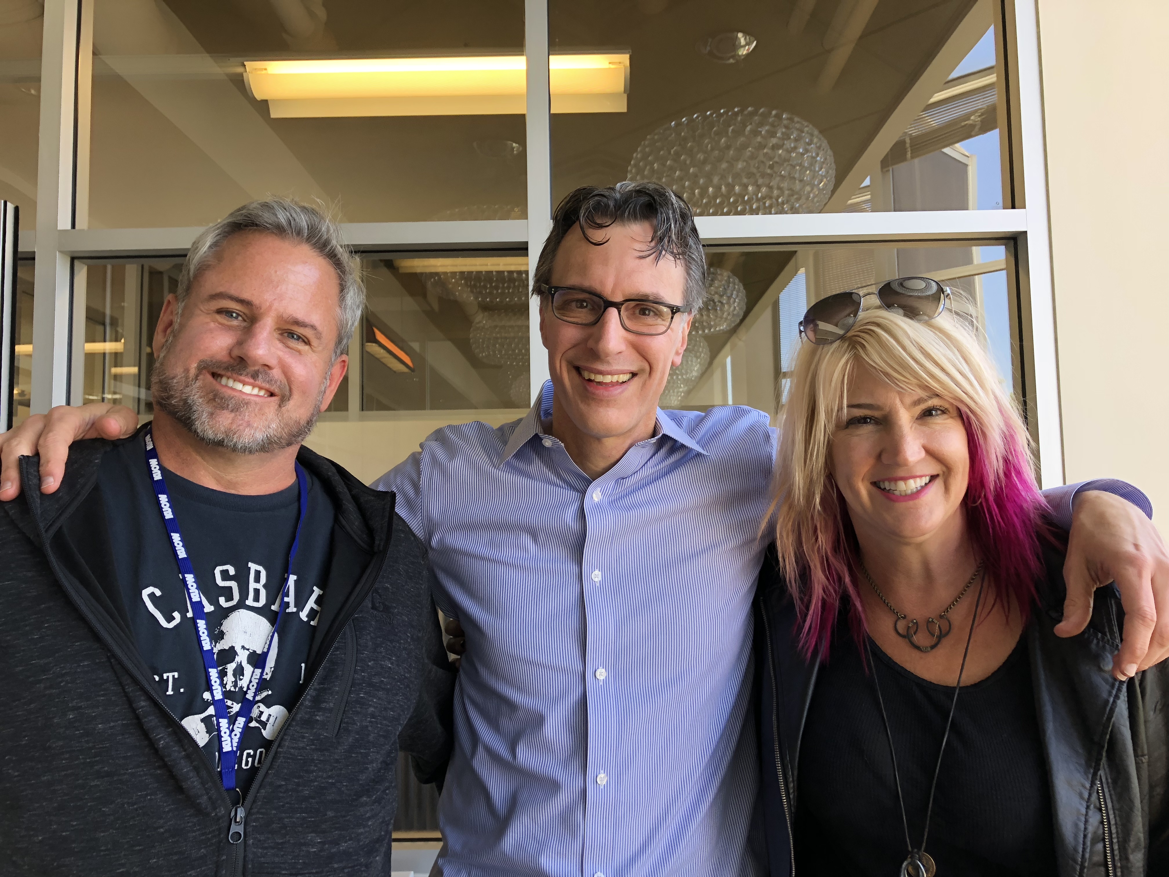 caption: Marco Collins, Bill Radke and Karen Mason-Blair at KUOW