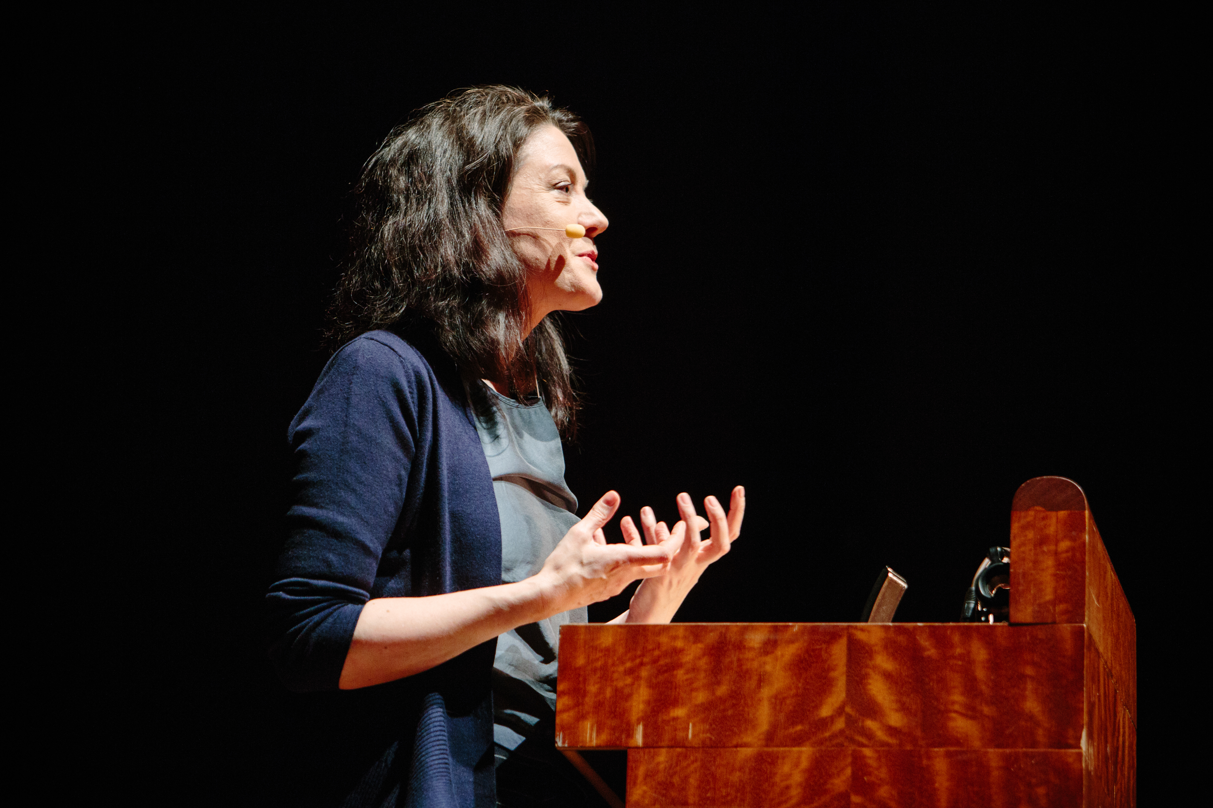caption: Author Helen Macdonald at Benaroya Hall