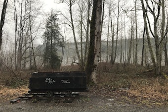caption: A coal car marks the spot where Franklin, Washington once was