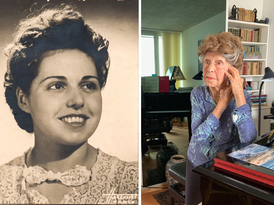 caption: Colette Maze, now 107 years old, began playing the piano at age 5 and defied the social conventions of her day to embrace it as a profession rather than as a pastime. Her son first arranged for her performances to be recorded when she was in her 90s. She has just released her sixth album.