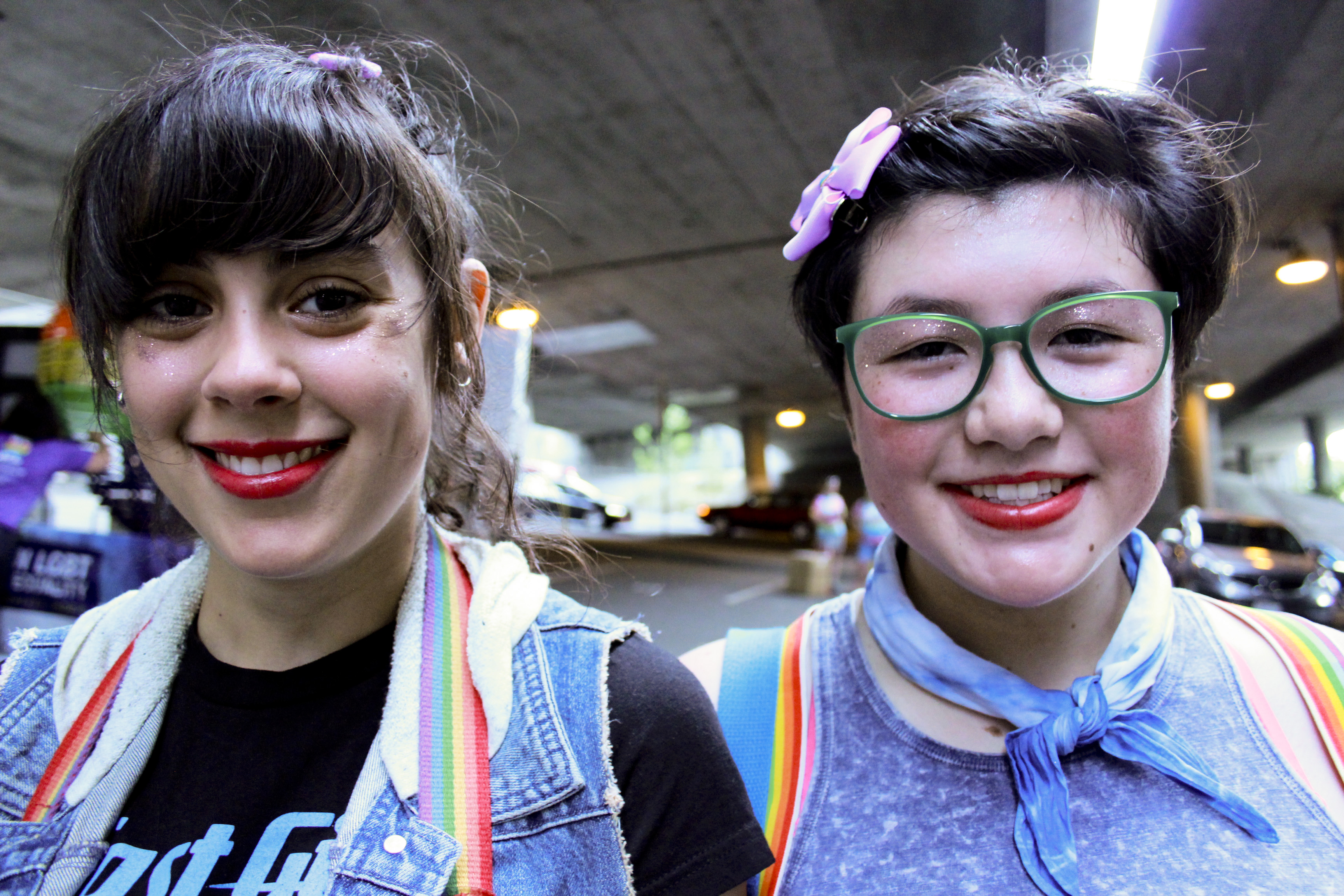 caption: Gabby Turner, 19, and Eva Rozelle, 16, said they haven't experienced homophobia growing up in Seattle. In fact, they said coming out wasn't really necessary for their generation.