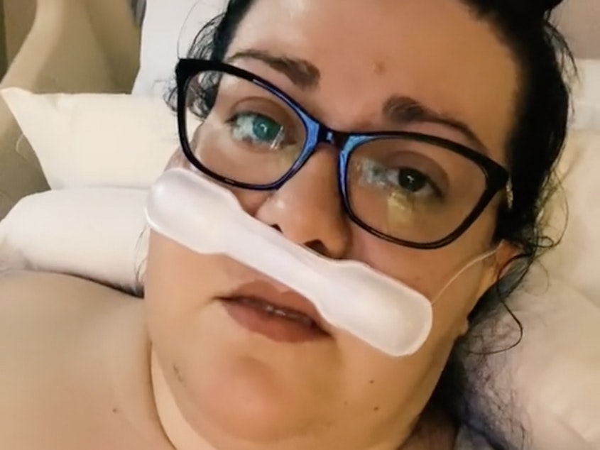 caption: Megan Alexandra Blankenbiller became sick before she was able to get the COVID-19 vaccine. She spent her final days in the hospital trying to help others avoid the same mistake.