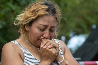 caption: Luz Vargas, 45, lost her son Kenyero Fuentes in the fire in Lahaina, Maui, on Aug. 8. He was found in the remnants of their burned home. His 15th birthday would have been this Sunday.