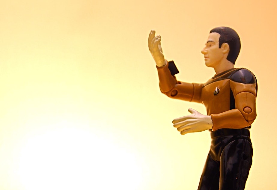 caption: Data, the sentient robot from Star Trek, The Next Generation