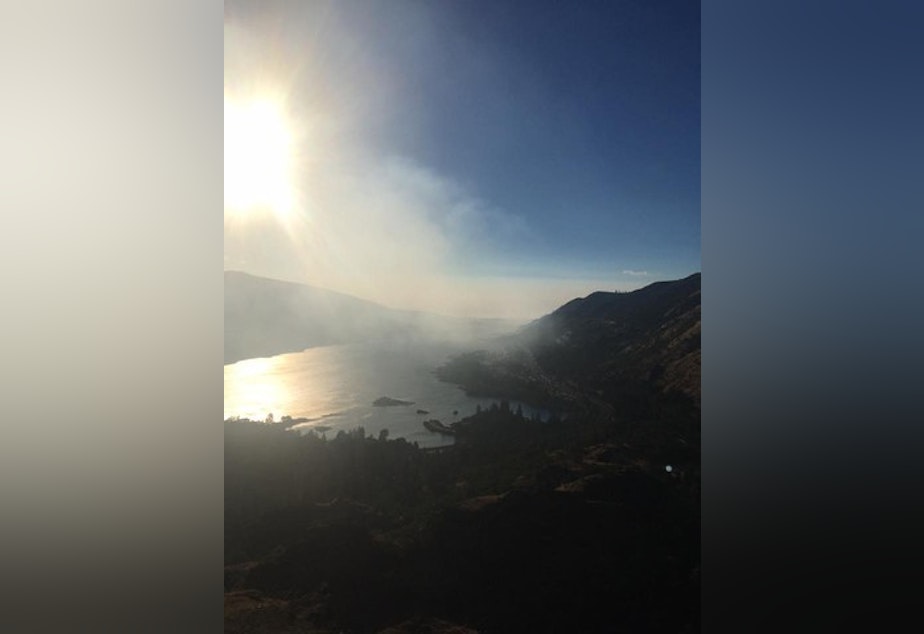 caption: <p>Smoke from a fire near&nbsp;Memaloose State Park fills the Columbia River Gorge.</p>
