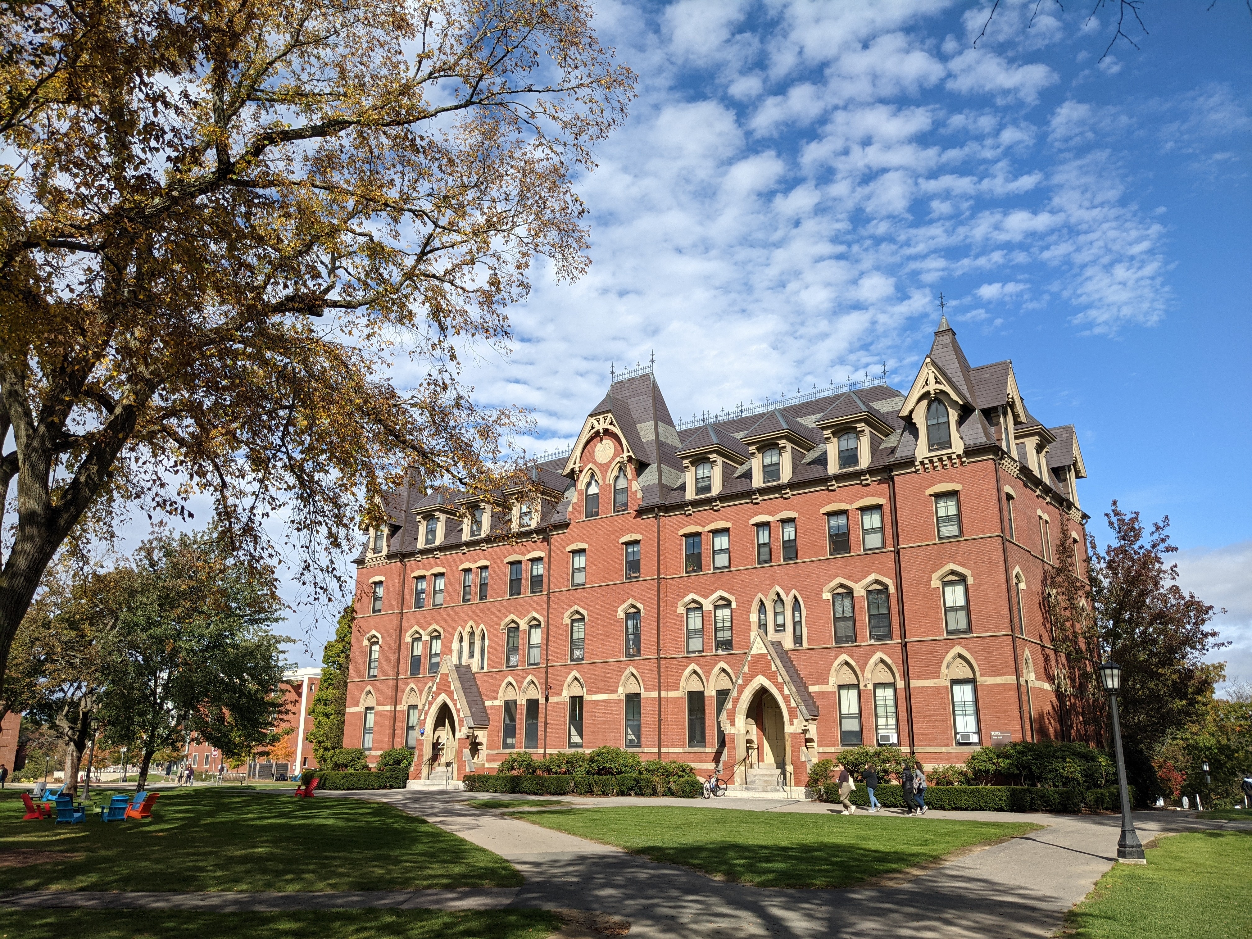 caption:  A building on the Tufts University campus.