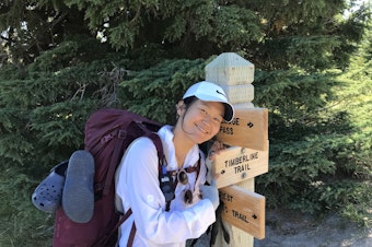 caption: Noriko Nasu, an avid hiker and high school teacher in the Northshore school district, was attacked in February in what she believes was a hate crime.