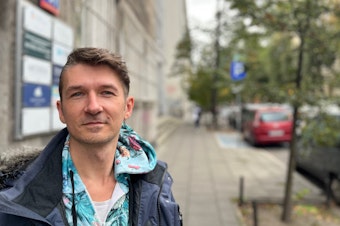 caption: Hubert Sobecki is a spokesperson for Love Does Not Exclude, an association that represents Poland's LGBTQ+ community. Sobecki says while he's encouraged that Polish voters have rejected the ruling right-wing Law and Justice party, he's not convinced that Donald Tusk's Civic Coalition represents a big change for the LGBTQ+ community in Poland.