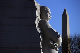 caption: <p>The Martin Luther King, Jr. Memorial on MLK Day, Monday, Jan. 21, 2019, in Washington, with the Washington monument, rear. (AP Photo/Jacquelyn Martin)</p>