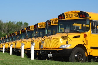 caption: School buses