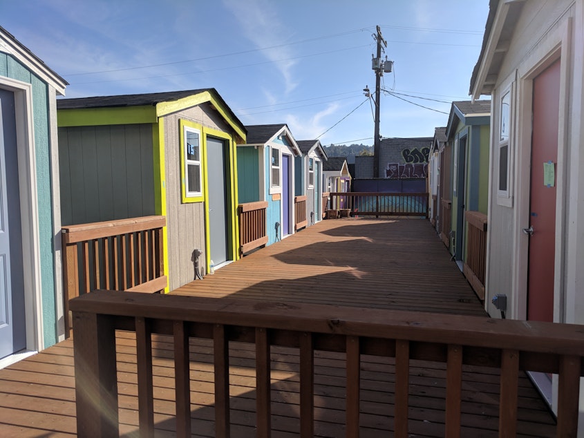 Tiny houses at the South Lake Union village that's set to open at the end of October 2018