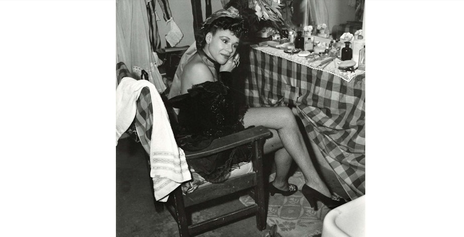 caption: Katherine Dunham at the Civic Auditorium in 1948. Dunham was a published author with a PhD in anthropology ... not to mention being a leader of a successful African American dance troupe.