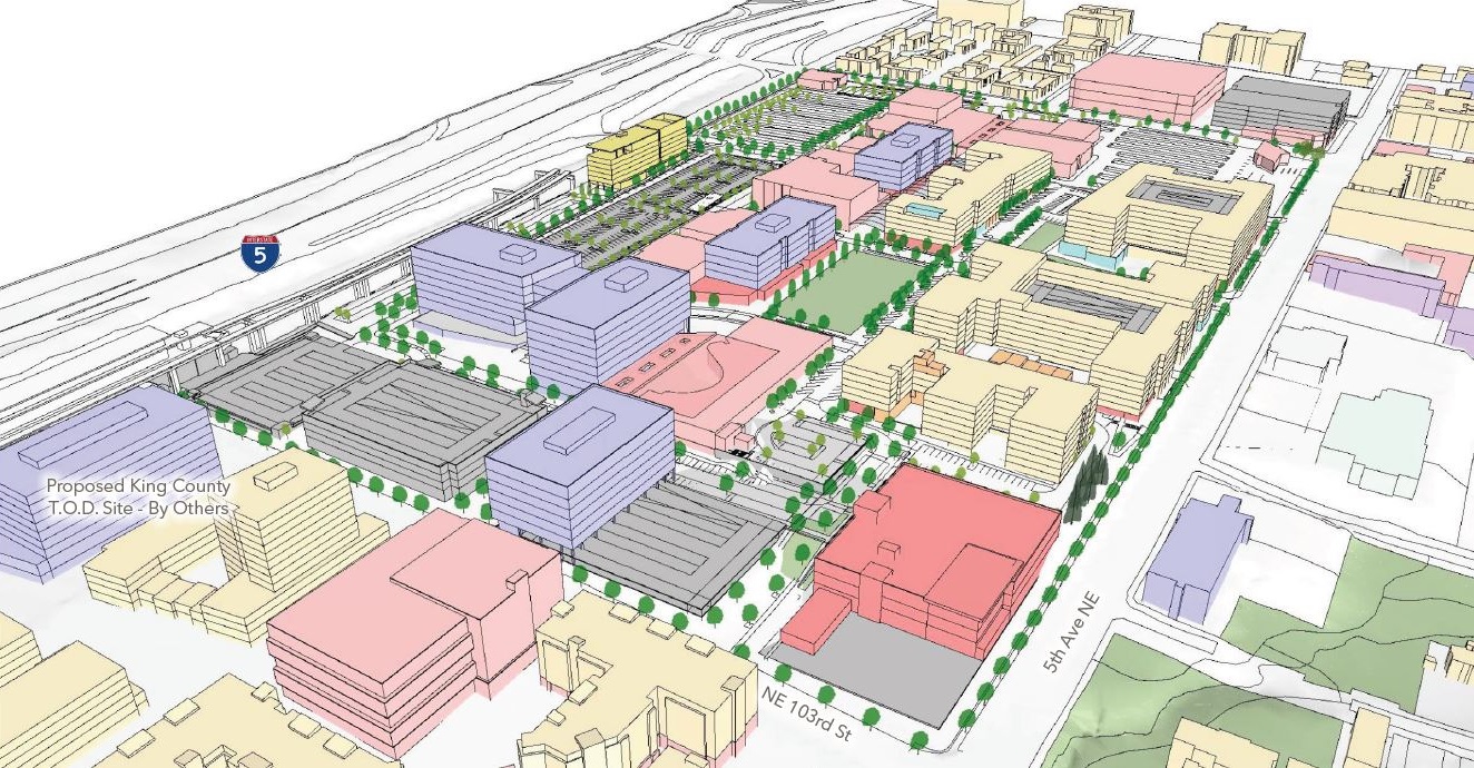 caption: What the transformed Northgate Mall could look like, at least according to architects. This is the view from the southeast.