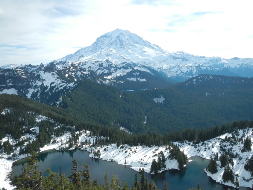 caption: FILE: Mount Rainier as shown from Tolmie Peak, within the national park.