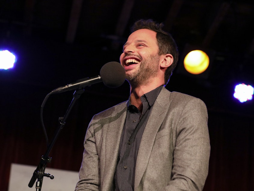 caption: Nick Kroll appears on<em> Ask Me Another</em> at the Bell House in Brooklyn, New York.