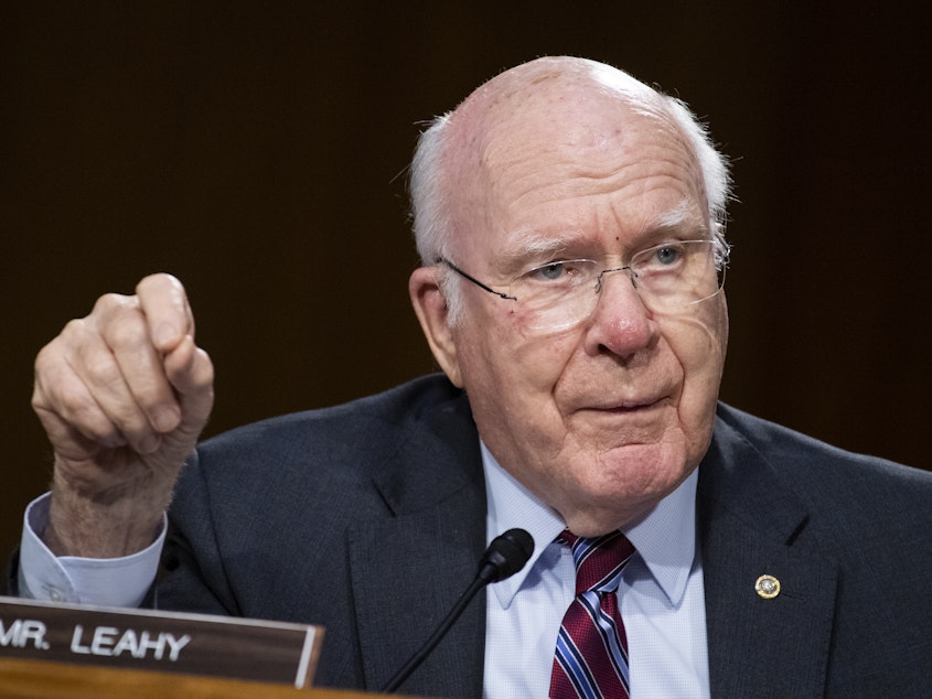 caption: Sen. Patrick Leahy, D-Vt., says it would be "political hypocrisy" for Majority Leader Mitch McConnell, R-Ky., to hold a vote before Election Day on any nominee to replace Supreme Court Justice Ruth Bader Ginsburg.