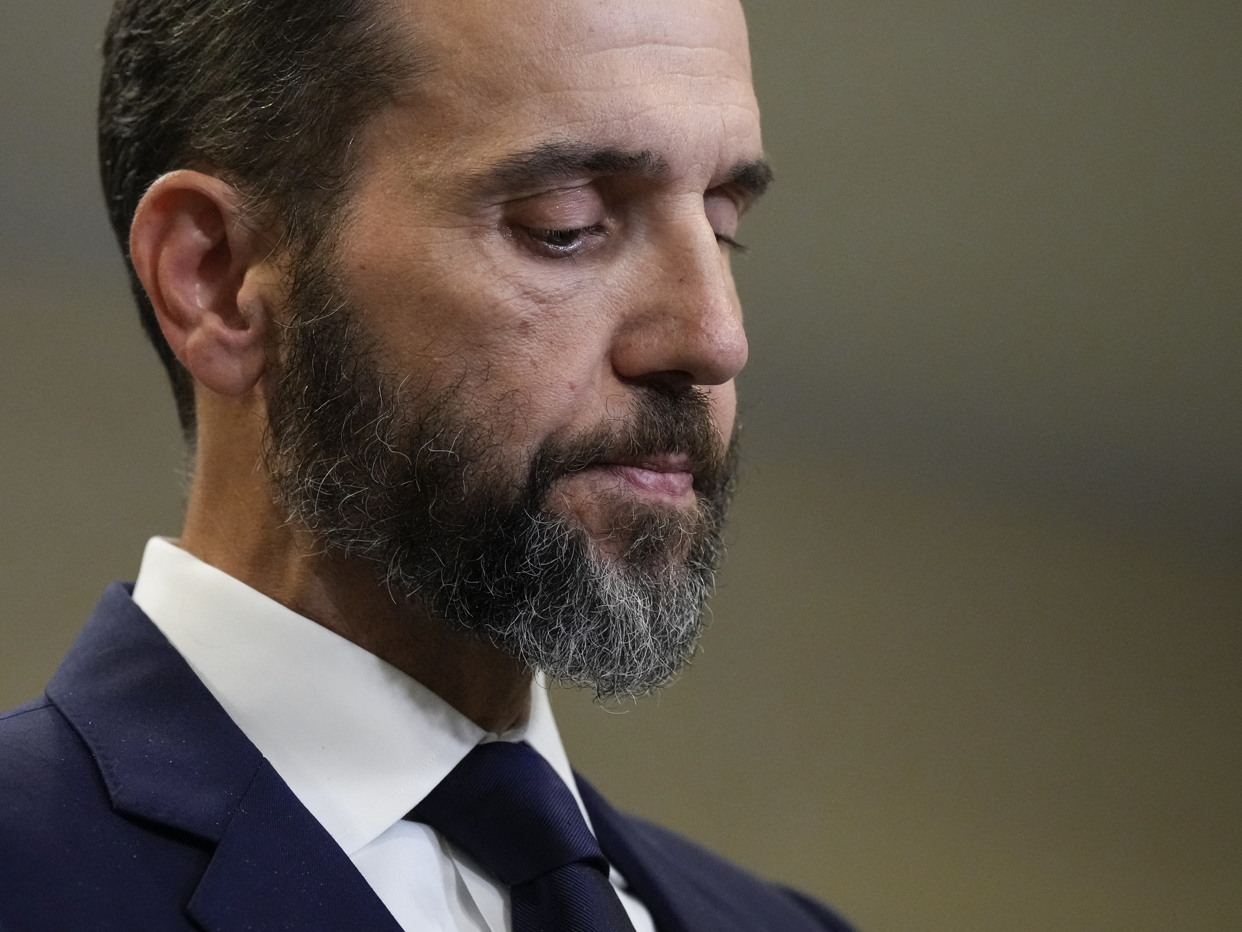 caption: Special Counsel Jack Smith delivers remarks on an indictment against Donald Trump in 2023 in Washington, D.C.