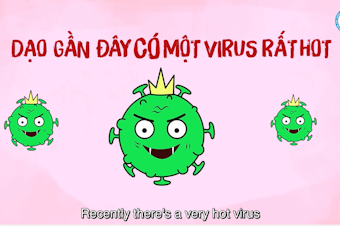 caption: Screenshot of the music video for "Ghen Cô Vy (Jealous Coronavirus)" by MIN.