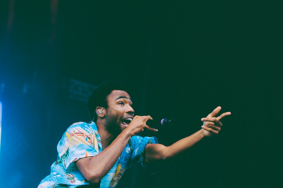 caption: Childish Gambino performing at Lollapalloza in 2014.