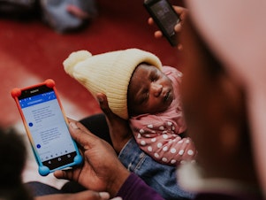 caption: A program called MomConnect fields questions via mobile phone about pregnancy and babies. It started in South Africa and now is offered in other countries in sub-Saharan Africa and in Bangladesh, Indonesia and Timor-Leste as well.