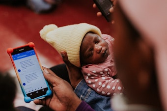 caption: A program called MomConnect fields questions via mobile phone about pregnancy and babies. It started in South Africa and now is offered in other countries in sub-Saharan Africa and in Bangladesh, Indonesia and Timor-Leste as well.