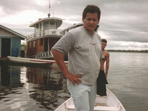 caption: Reili Franciscato, pictured in 1997, on the Purus River in Brazil. Franciscato died Wednesday in the Amazon rainforest, shot with an arrow.