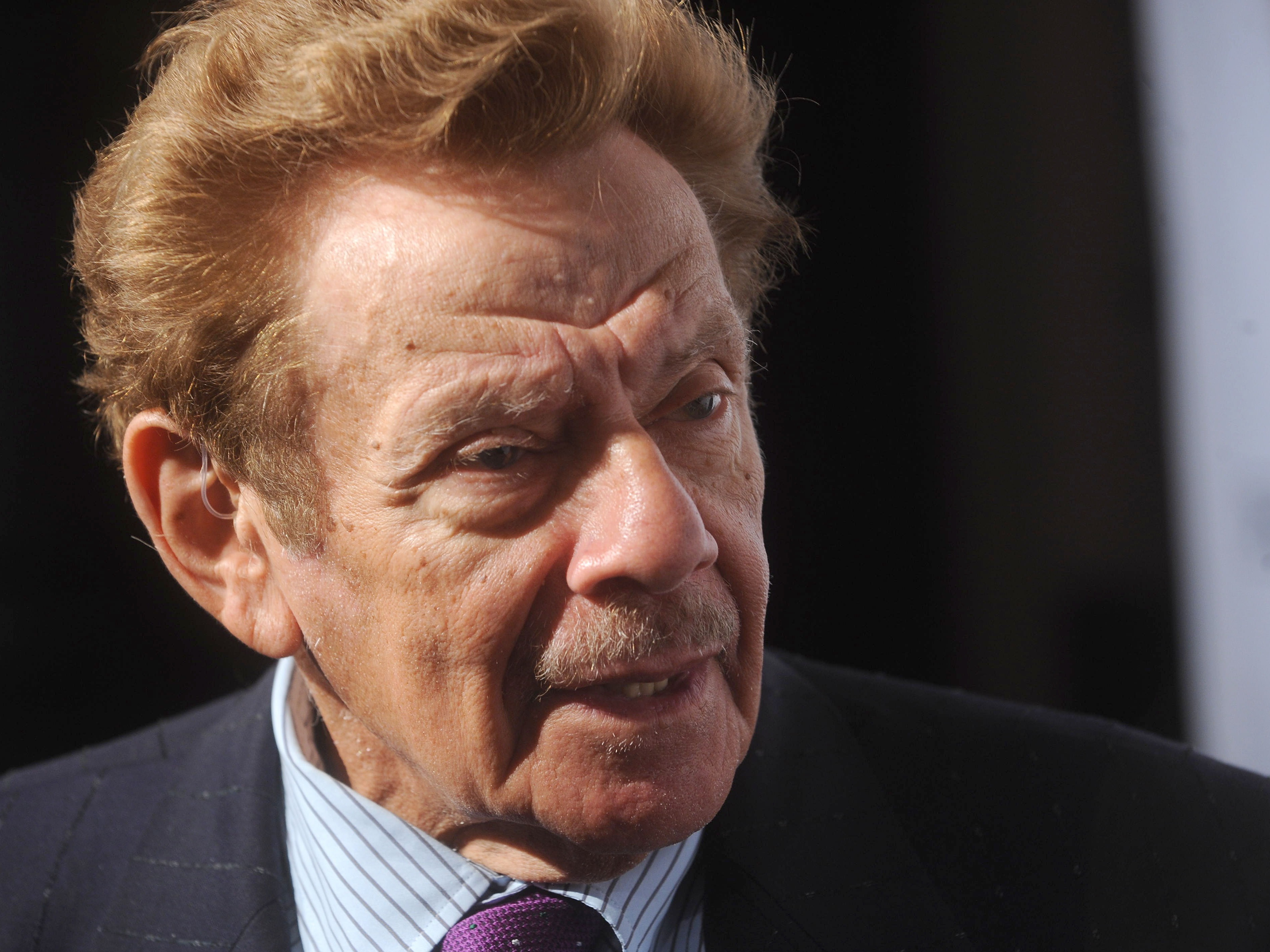 caption: Jerry Stiller performed in a comedy duo with his wife, Anne Meara, and also appeared in films and on Broadway and television. Onscreen, he was George Costanza's father; in real life, he was dad to actor Ben Stiller. He's pictured above in New York City in October 2008.