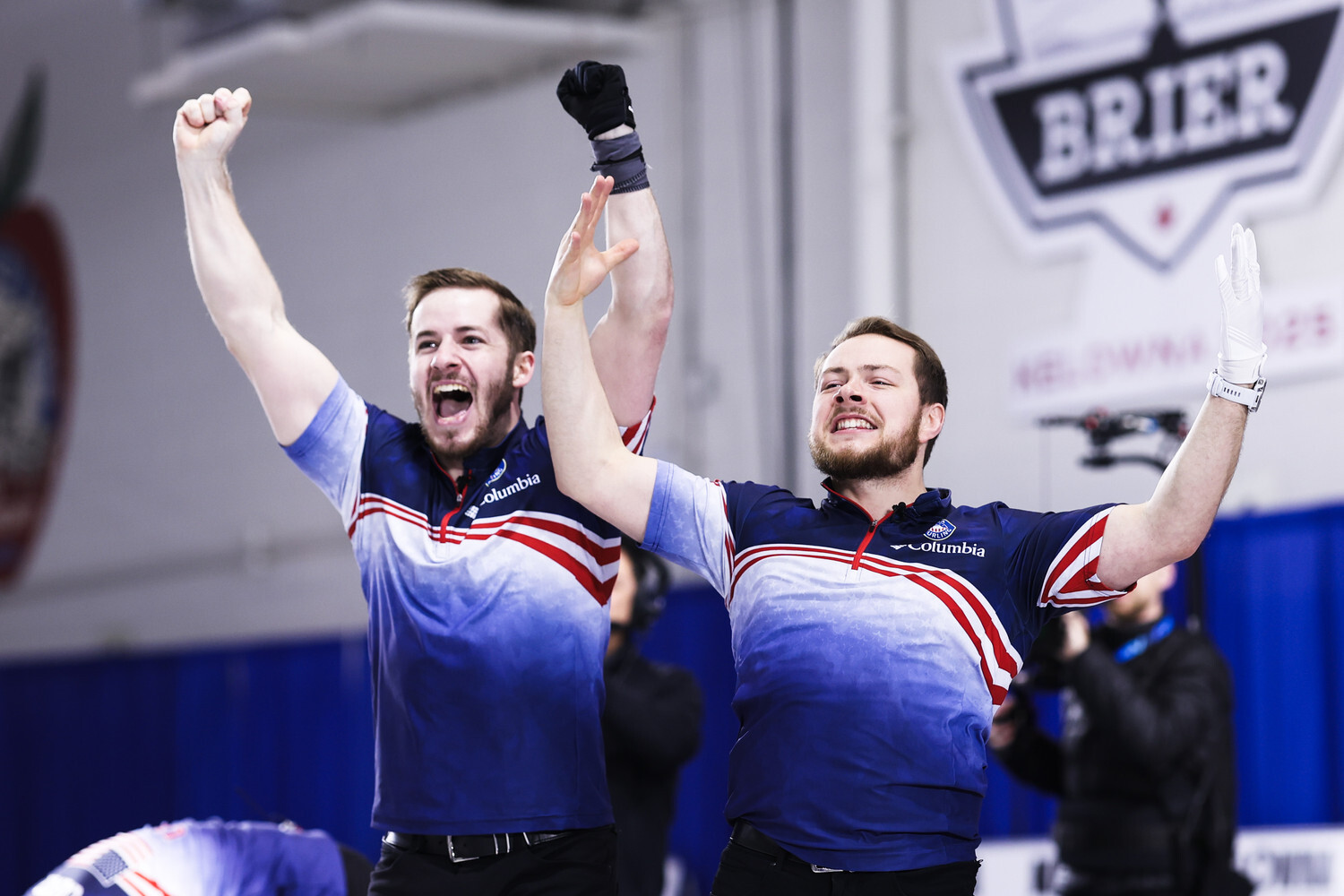 caption: Ben Richardson, on the left, and Luc Violette, are part of the Team USA men's curling club that will compete for gold at the 2026 Winter Olympics in Italy. The men's curling competition starts Feb. 11. 