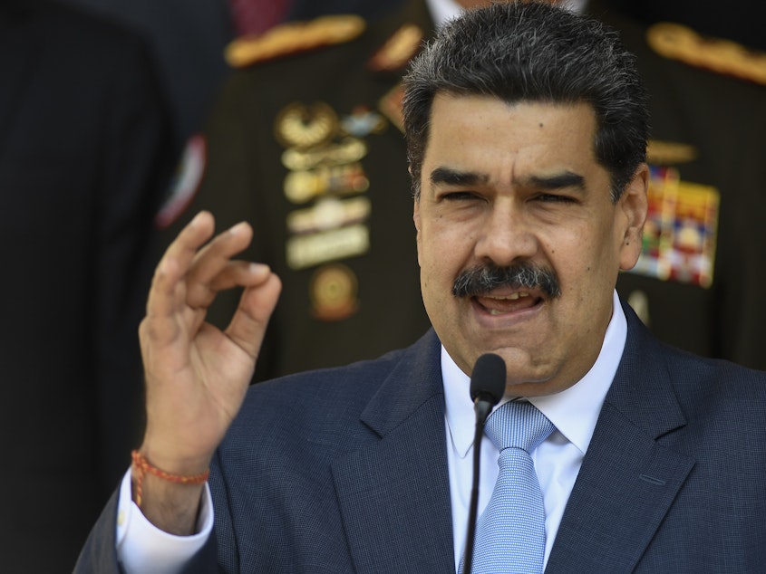 caption: Venezuelan President Nicolás Maduro is unlikely to be arrested and tried in the United States on the drug charges announced Thursday.