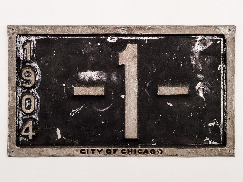 caption: A rare Chicago license plate is up for auction until Sunday.