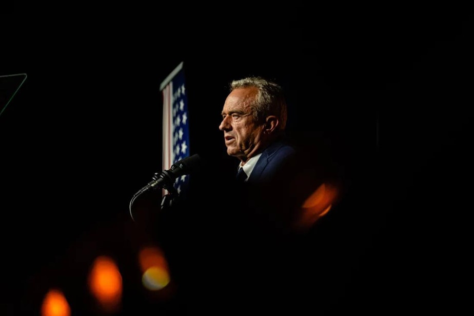 caption: Robert F. Kennedy Jr. speaks on July 26 in Nashville.