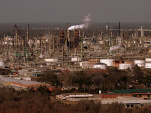 caption: The ExxonMobil Baton Rouge complex, pictured in 2016, was the site where five nooses were found, the EEOC alleges.