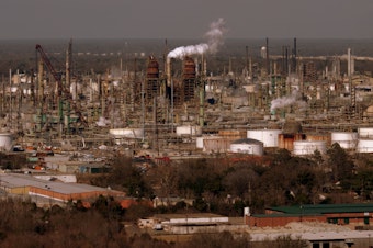 caption: The ExxonMobil Baton Rouge complex, pictured in 2016, was the site where five nooses were found, the EEOC alleges.